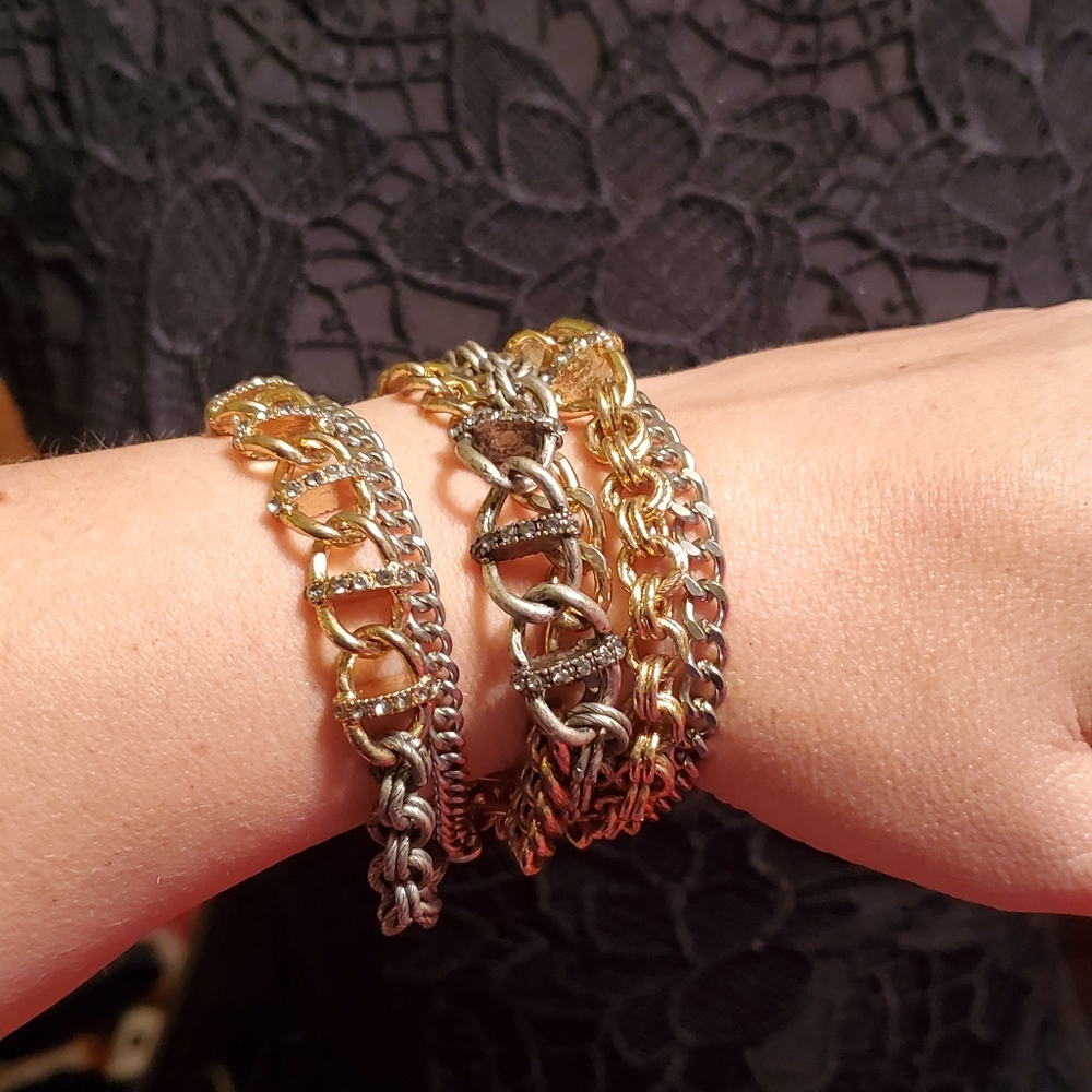 Lot of 3 gold bracelettes